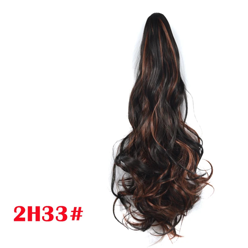 Synthetic Claw Clip On Ponytail Wavy False Hair Extension Hairpiece for Women Accessories