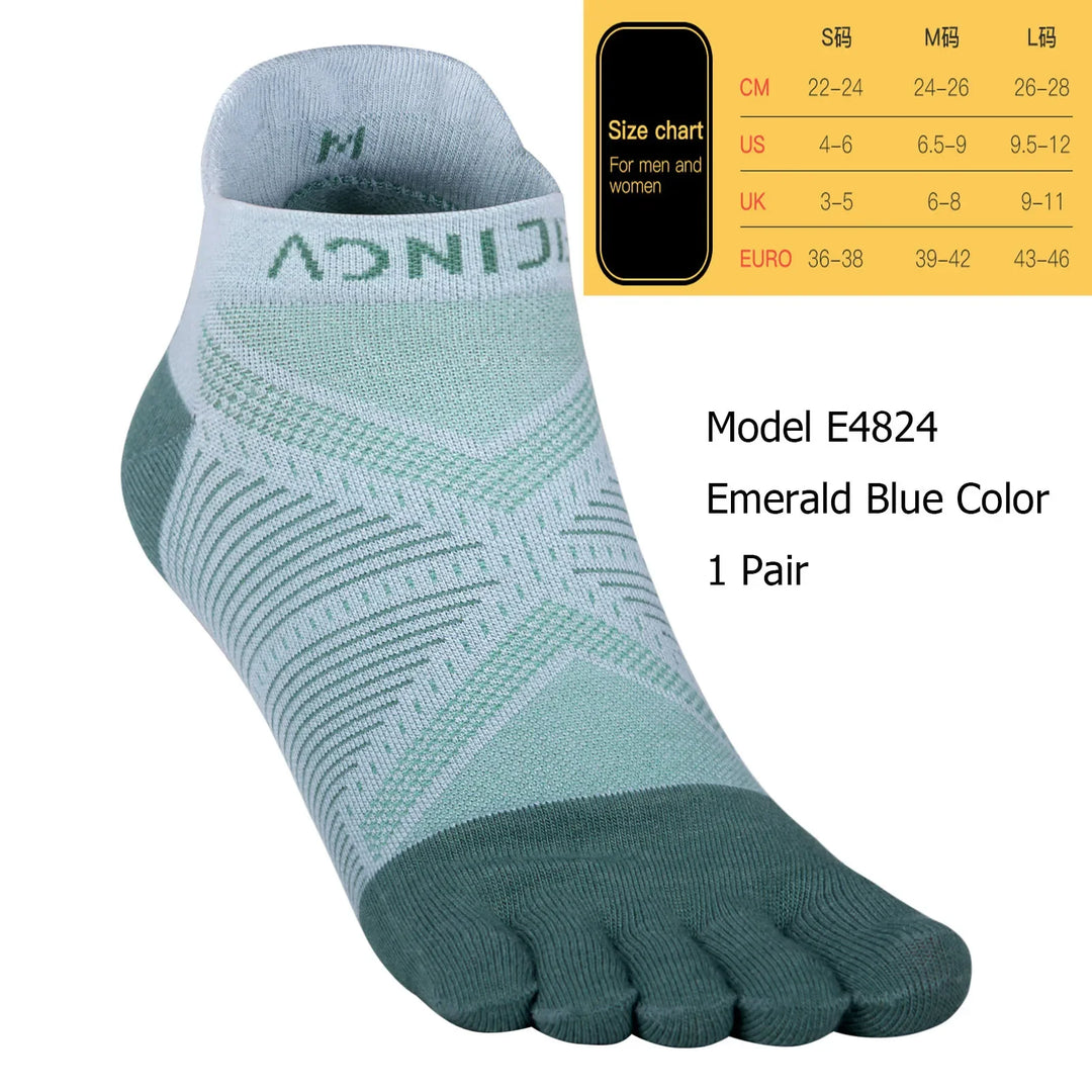 AONIJIE Sports Run Low Cut Athletic Five Toe Socks Quarter Toesocks For Running Marathon Race Trail