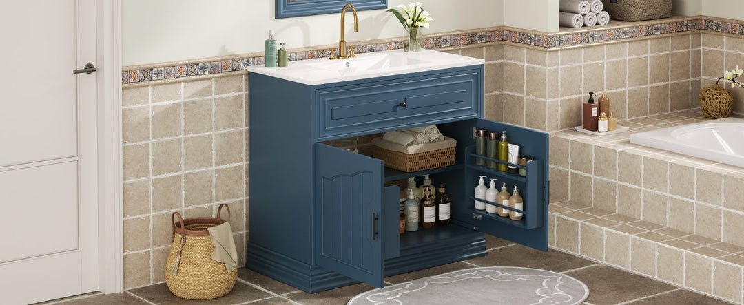 36' Luxurious Bathroom Vanity with Ceramic Sink, Bathroom Vanities