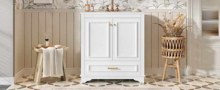 30' Luxurious Bathroom Vanity with Ceramic Sink, Bathroom Vanities