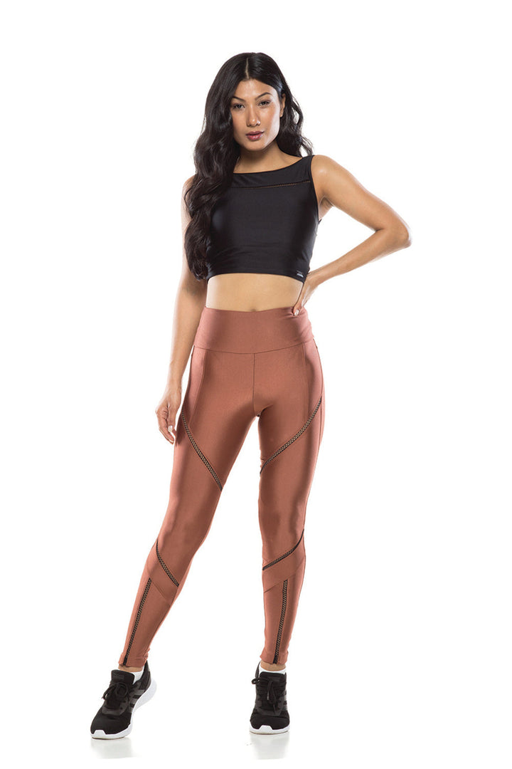 High Rise Metallic Bronze Legging