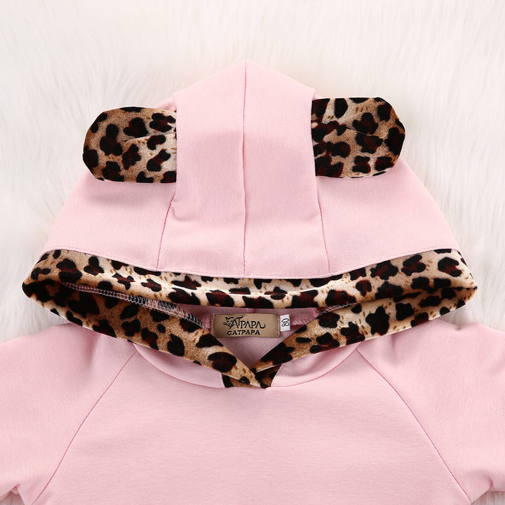 Pink Leopard Ear 2Pcs Newborn Toddler Kids