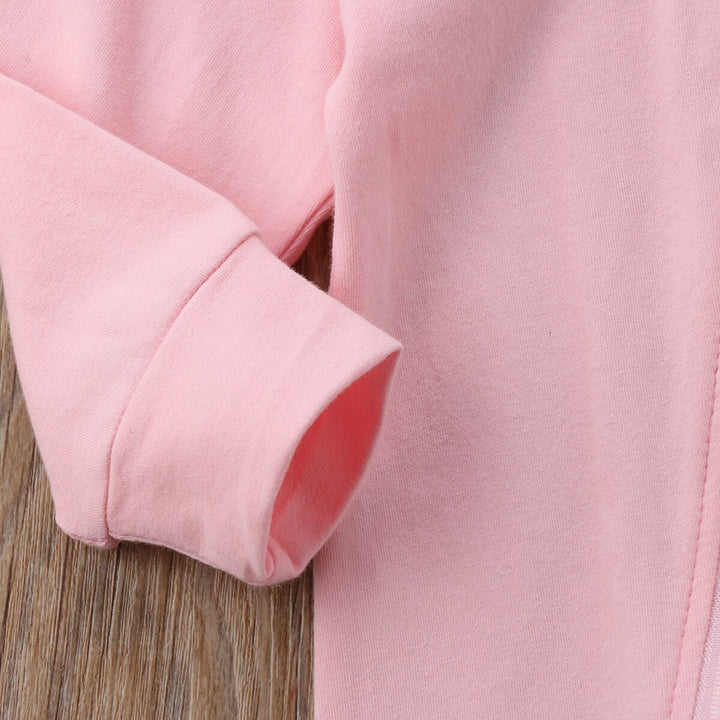 Novel Zipper Pink Rabbit Ear Newborn Infant