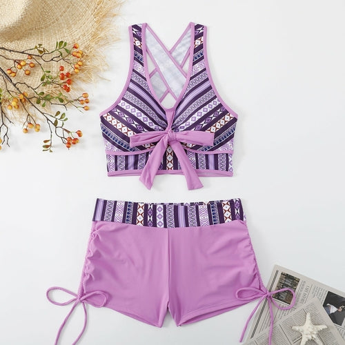 With Skirt High Waist Swimwear Push Up Bathing Suit