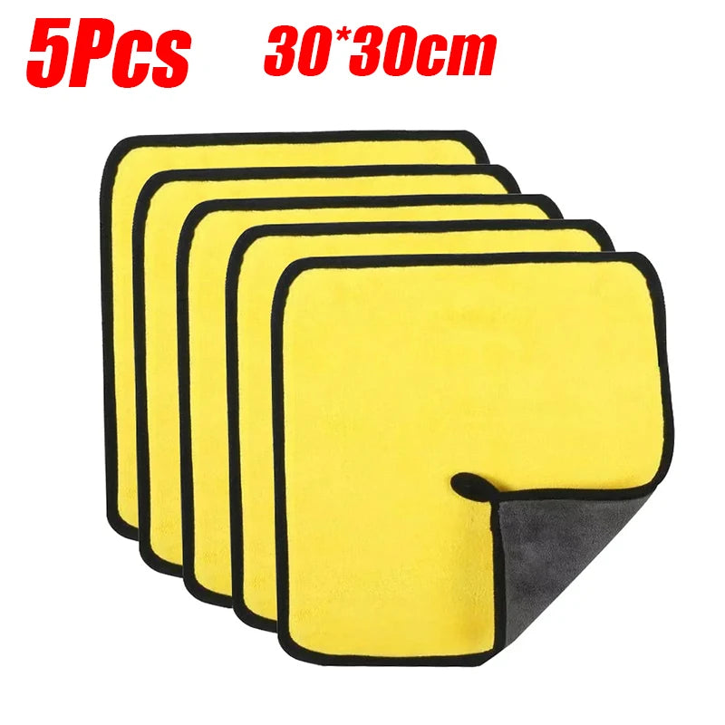 1/2/6pcs Microfiber Cleaning Towel Car Cleaning Cloths Professional Detailing Car Drying Microfiber Towel Wash Towel Accessories