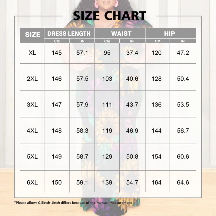 Plus Size Floral Print Maxi Dress V Neck Summer Casual Elegant Long Dress for Women