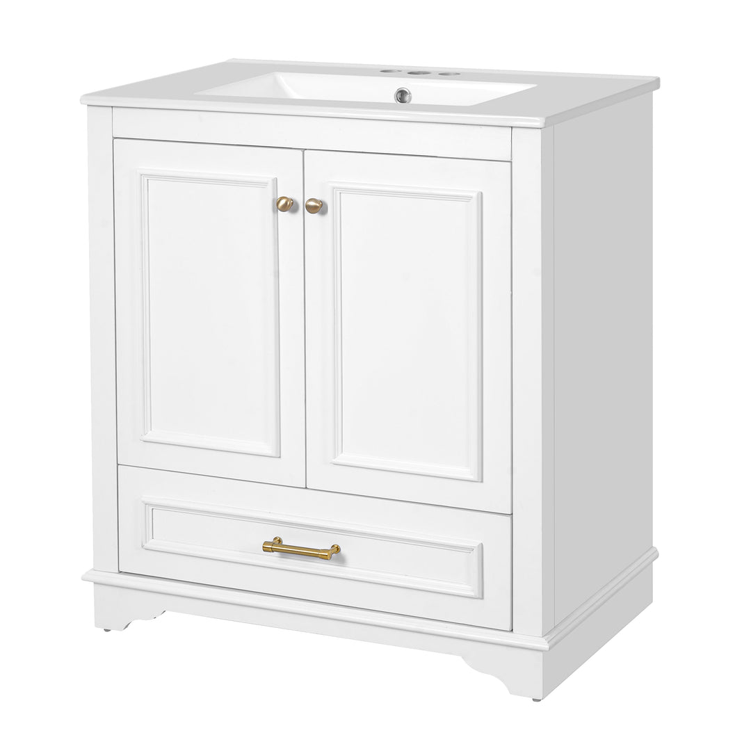 30' Luxurious Bathroom Vanity with Ceramic Sink, Bathroom Vanities