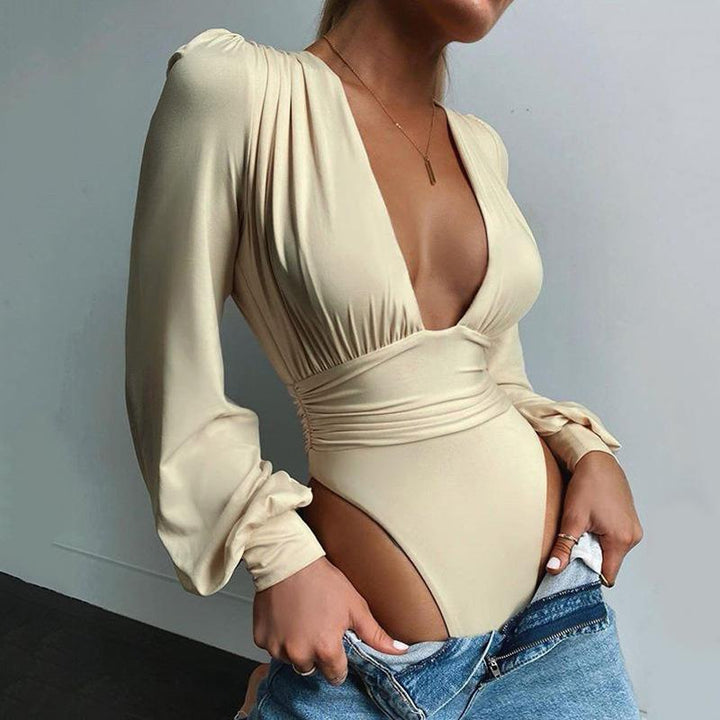 Women Fashion Long Sleeve Slim Bodysuit