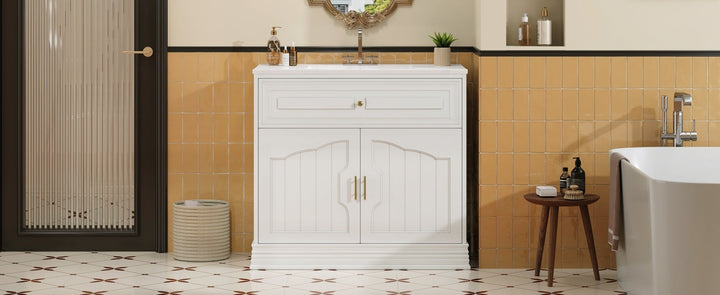36' Luxurious Bathroom Vanity with Ceramic Sink, Bathroom Vanities