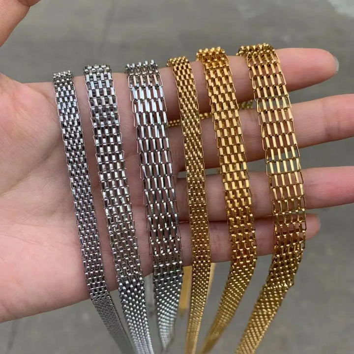6mm8mm10mm Stainless Steel Mesh Necklaces Bracelets Set Jewelry For Men Women Hiphop Statement  USENSET