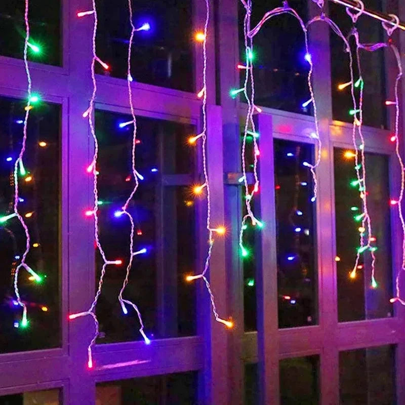 Christmas Decoration Led Lights for Outdoor New Year's Garland Fairy Strip Curtain String Wedding Street Garden Holiday Lighting