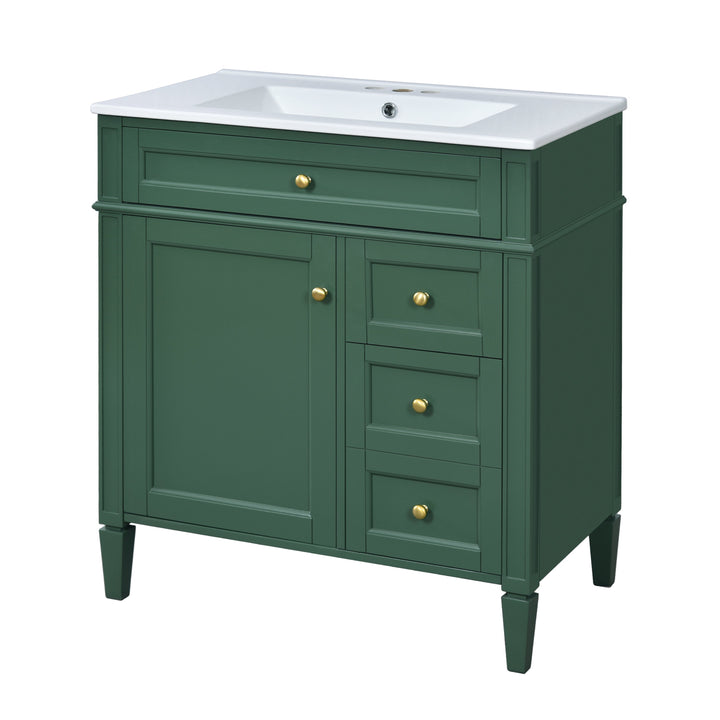 30'' Bathroom Vanity with Top Sink, Modern Bathroom Storage Cabinet