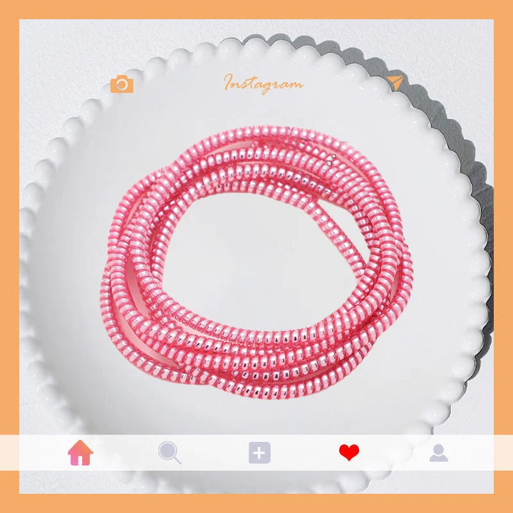 New 1.5M Plating Color TPU Spiral USB Charging Cable Protector for IPhone Samsung Xiaomi Line Protection Cable Organizer