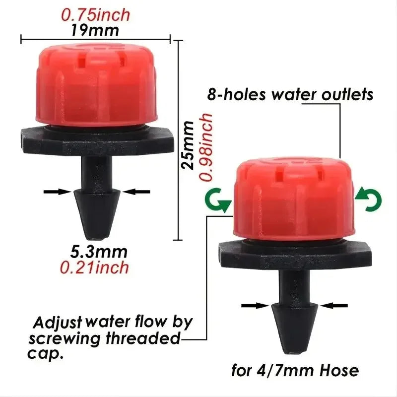 Micro Drip Irrigation System Portable 20M Automatic Watering with Adjustable Drippers Misting Watering Kits Garden Hose