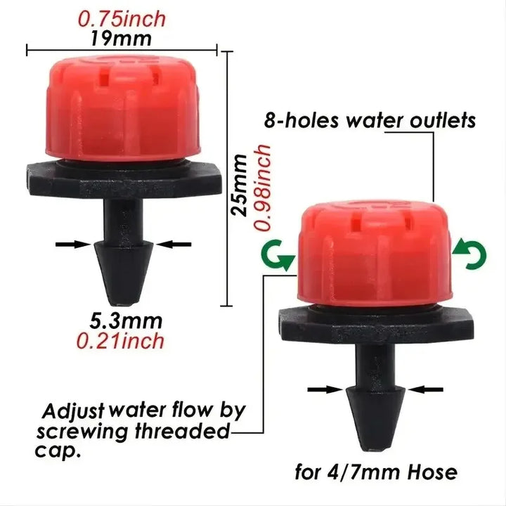 Micro Drip Irrigation System Portable 20M Automatic Watering with Adjustable Drippers Misting Watering Kits Garden Hose