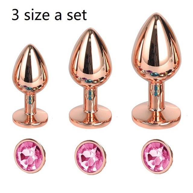 Rainbow Rose Gold Small Medium Size Set Heart Shape Cry