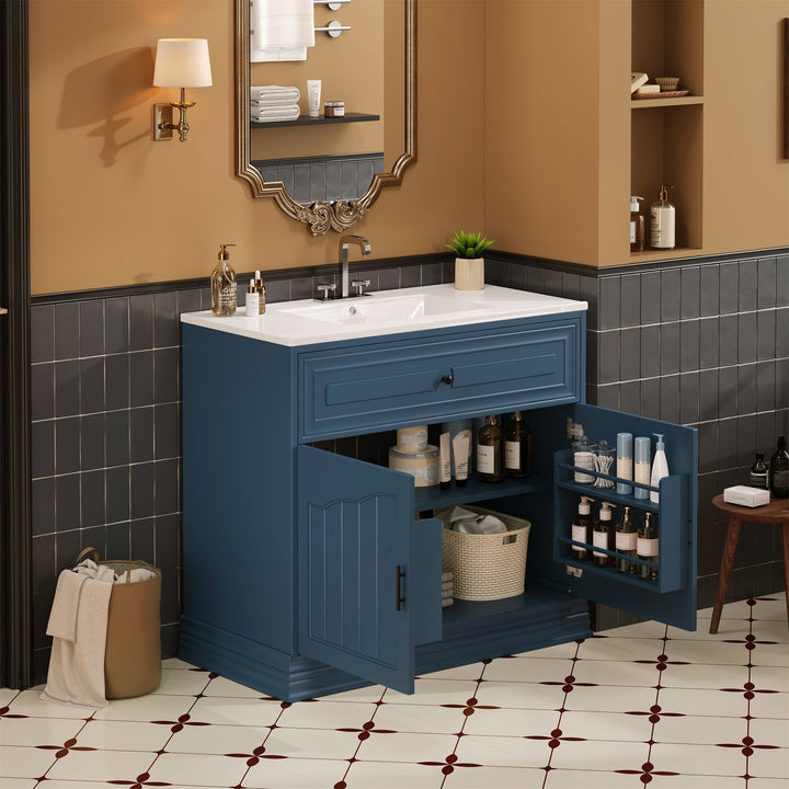 36' Luxurious Bathroom Vanity with Ceramic Sink, Bathroom Vanities