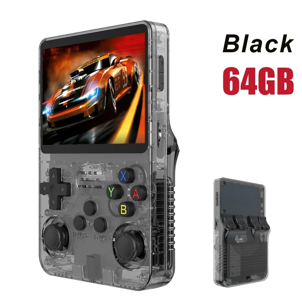 R36S Retro Video Handheld Game Console Linux System 3.5 in IPS Screen  3000mAH Battery 64G/128G TF Card Preinstalled Games