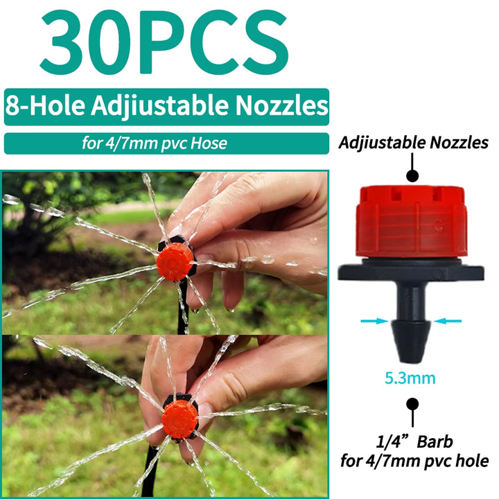 OASIS Greenhouse Watering Sprinkler Dripper Drip Irrigation Garden Adjustable Mist Emitters Stake Micro Spray Rotating Nozzle