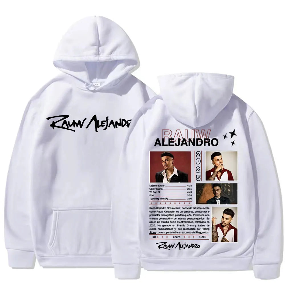 Rapper Rauw Alejandro 2025 Tour Merch Pullovers Men Women Fashion Trend High Quality Hoodies Casual Fleece Bodywarmer Sweatshirt