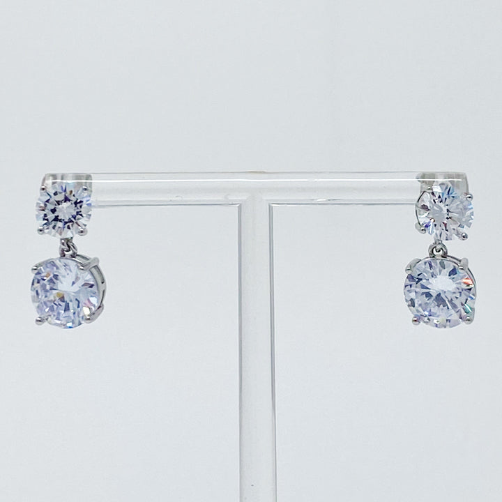 Double Diamond Dangle Earrings