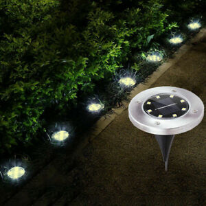 LED Solar Powered Path Lights Wireless Ground Lamp Waterproof Decor