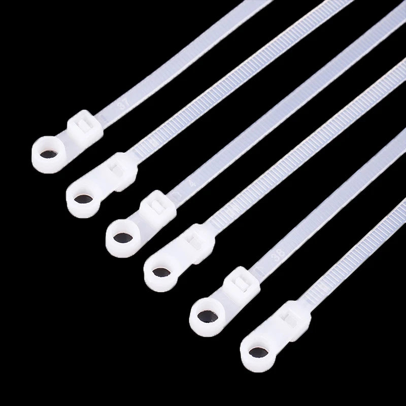 100Pcs/pack Heavy Duty Cables Fastening Rings Loop Hardware Organizer Wire Straps Self Locking Nylon Cable Ties Plastic Cord Tie