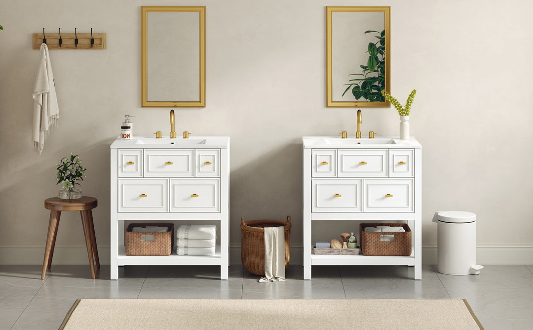60'' Bathroom Vanity Set with Ceramic Sink (Separate), Free Standing