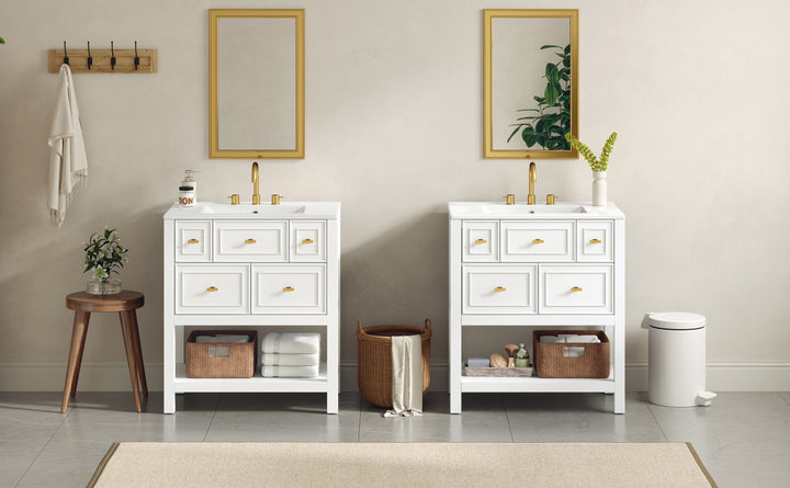 60'' Bathroom Vanity Set with Ceramic Sink (Separate), Free Standing