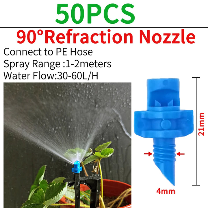 OASIS Greenhouse Watering Sprinkler Dripper Drip Irrigation Garden Adjustable Mist Emitters Stake Micro Spray Rotating Nozzle