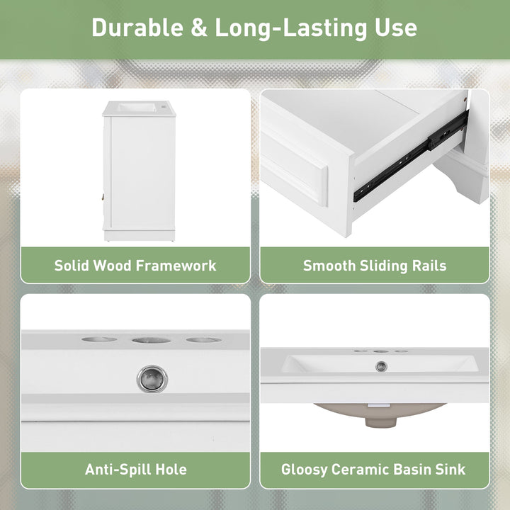 30' Luxurious Bathroom Vanity with Ceramic Sink, Bathroom Vanities