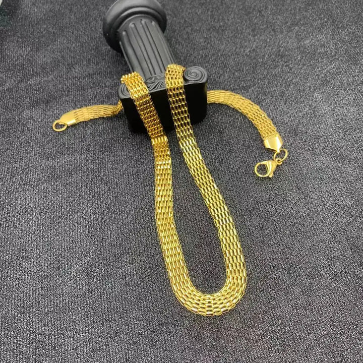 6mm8mm10mm Stainless Steel Mesh Necklaces Bracelets Set Jewelry For Men Women Hiphop Statement  USENSET