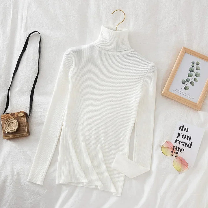 2025 Women Turtleneck Sweater Knitted Soft Pullovers Cashmere Jumpers Basic Solid Soft Sweaters Women Autumn Winter Casual Top