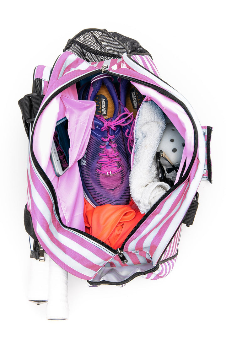 Pink Stripes Pickleball Bag & Sports Tote