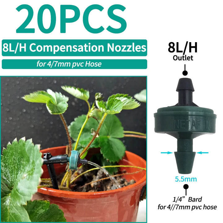 OASIS Greenhouse Watering Sprinkler Dripper Drip Irrigation Garden Adjustable Mist Emitters Stake Micro Spray Rotating Nozzle