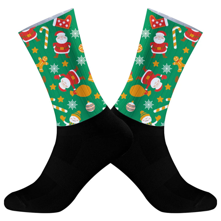 New Men's Cycling Socks Trekking Athletic Basketball Socks Breathable Sports Running Socks Christmas