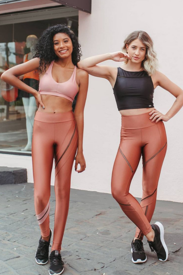 High Rise Metallic Bronze Legging