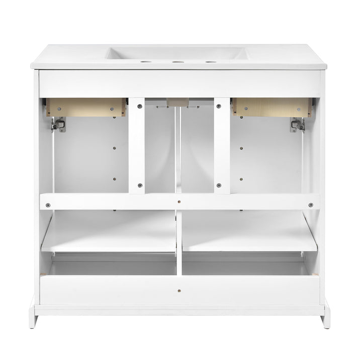 36'' Bathroom Vanity with Ceramic Sink Combo, Solid Wood Frame