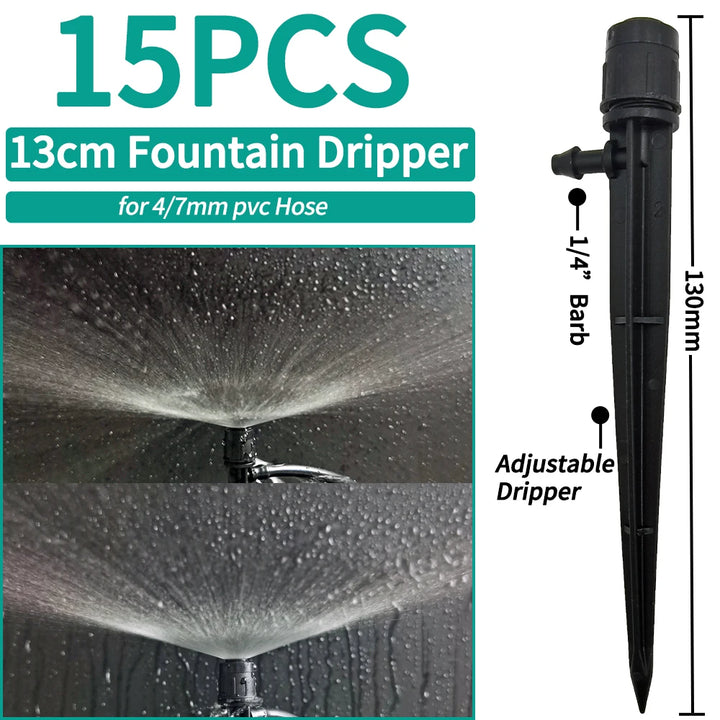 OASIS Greenhouse Watering Sprinkler Dripper Drip Irrigation Garden Adjustable Mist Emitters Stake Micro Spray Rotating Nozzle