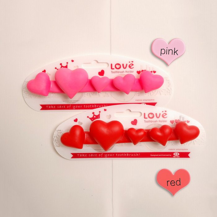 Red Heart Toothbrush Holder