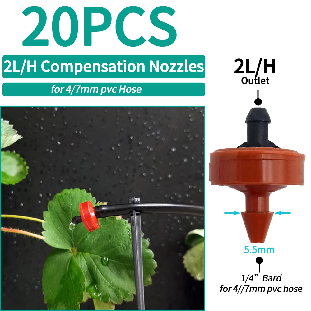 OASIS Greenhouse Watering Sprinkler Dripper Drip Irrigation Garden Adjustable Mist Emitters Stake Micro Spray Rotating Nozzle
