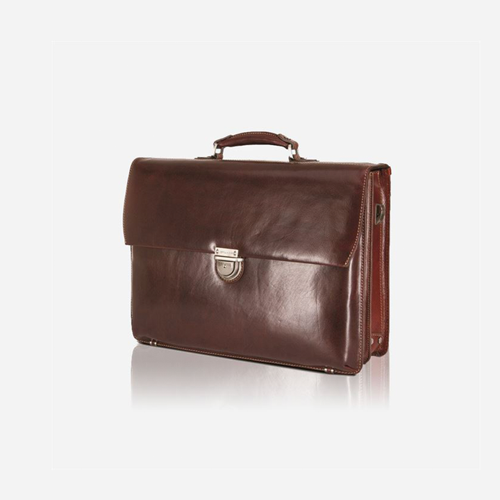 Extra Large 17" Laptop Briefcase, Tobacco