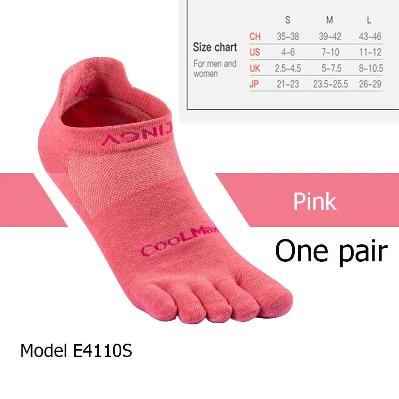 AONIJIE Sports Run Low Cut Athletic Five Toe Socks Quarter Toesocks For Running Marathon Race Trail