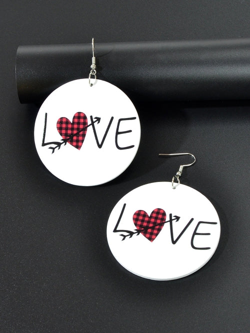 Stunning Colorful LOVE Circle Earrings - Fashionable Round Ear Jewelry