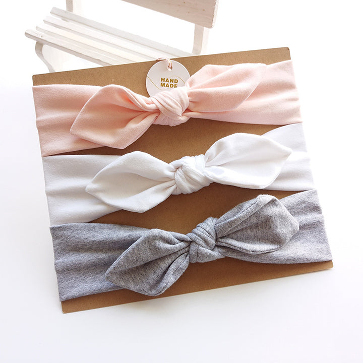 3Pcs Cute Rabbit Ear Baby Headband Neonata Bow