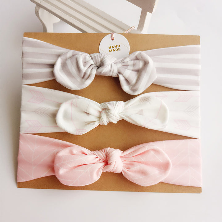 3Pcs Cute Rabbit Ear Baby Headband Neonata Bow