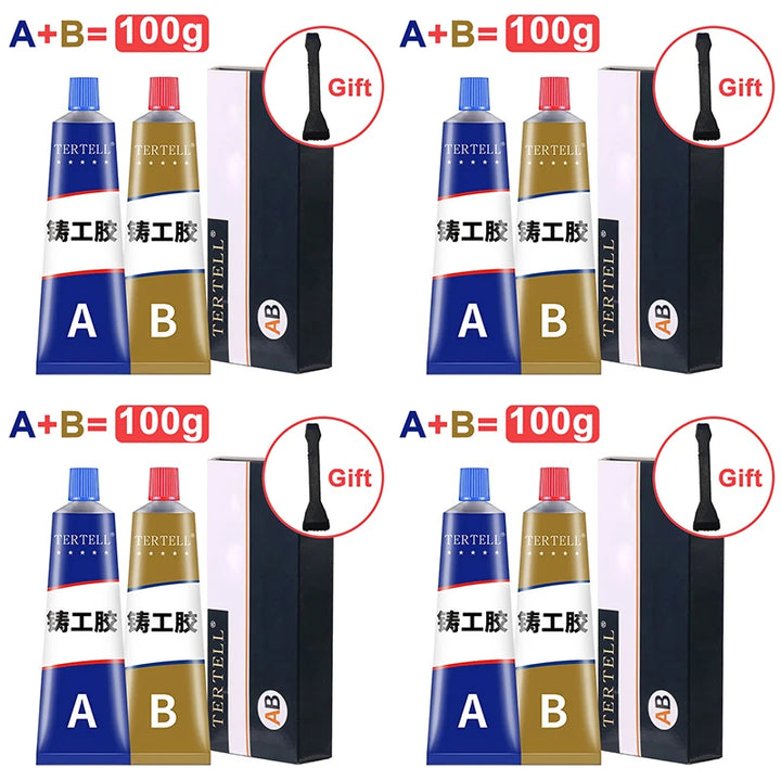 AB Casting Repair Glue High Temperature Resistant Liquid Metal Welding Filler Metal Repair Glue for Metal Casting Defect