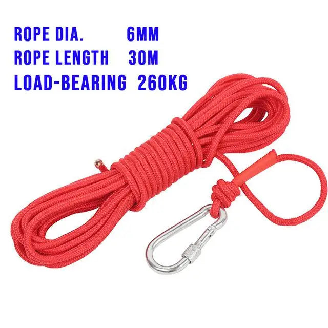 27 Strong Magnet Pot Fishing Magnet Deep Sea Salvage Magnetic Hook Permanent Neodymium NdFeB Magnetic Fishing Tool with Rope