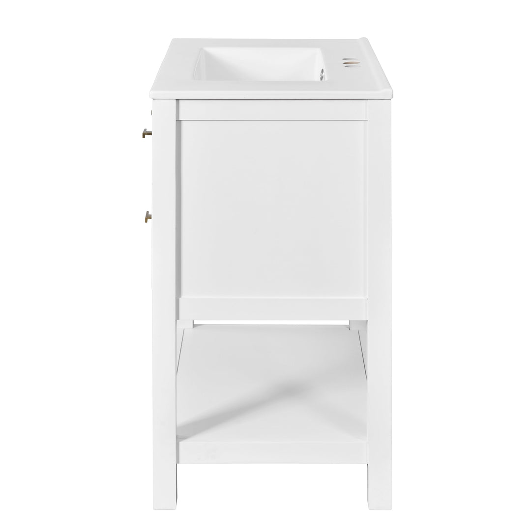 60'' Bathroom Vanity Set with Ceramic Sink (Separate), Free Standing