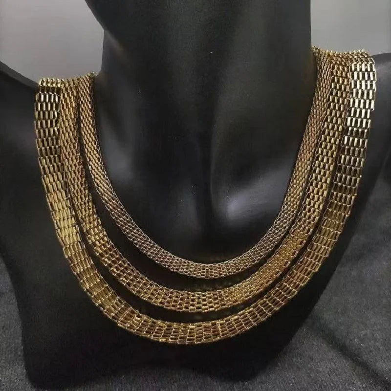 6mm8mm10mm Stainless Steel Mesh Necklaces Bracelets Set Jewelry For Men Women Hiphop Statement  USENSET